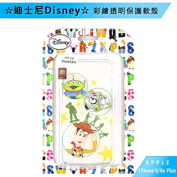 迪士尼Disney Apple iPhone6 Plus/6S Plus 彩繪透明保護軟殼圈圈 玩具總動員