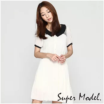 【名模衣櫃】韓版微性感親膚雪紡洋裝-共3色(M-XL適穿)FREE白色