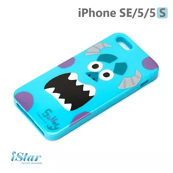 【日本 PGA-iJacket】正版 迪士尼 iPhone SE/5/5s TPU誰的大臉系列 軟殼 手機殼 - 毛怪082毛怪