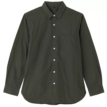 [MUJI 無印良品]男有機棉平織襯衫XS深綠