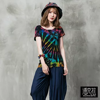 【潘克拉】繽紛色彩全染T-F FREE黑