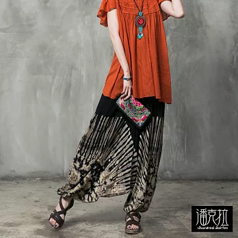 【潘克拉】大綁染飛鼠褲-F FREE黑