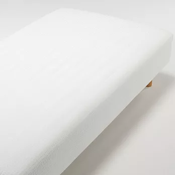 [MUJI無印良品]有機棉凹凸織床包/SD單人加大柔白