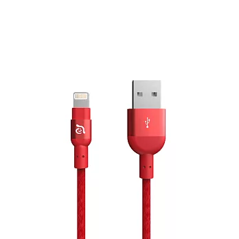 亞果元素 PeAk Lightning 金屬編織傳輸線 20cm紅