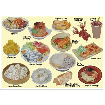 我愛台灣明信片●台灣美食 3張+1張(贈品)
