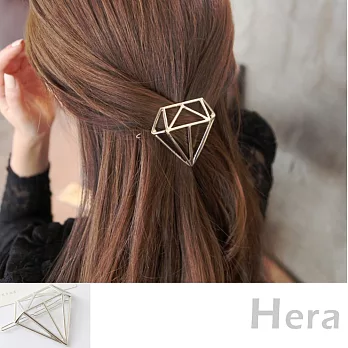【Hera】赫拉 立體線條鑽石型髮夾/邊夾/髮扣(銀色)