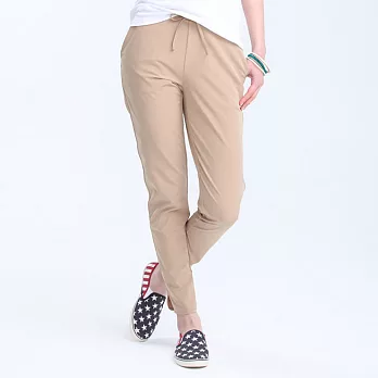 TOP GIRL-開衩舒棉長褲S卡其