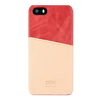 alto iPhone 5/5S/SE 真皮手機殻背蓋，Metro - 珊瑚紅