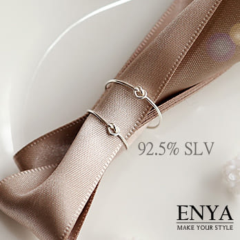 Enya★925銀 甜蜜浪漫扭結2件組戒指銀色(2件1組)