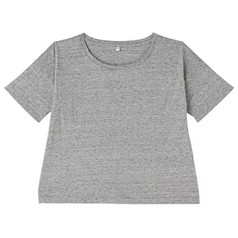 [MUJI無印良品]女有機棉節紗寬肩T恤S灰銀
