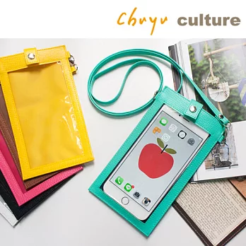 珠友 附繩觸控手機袋/手機套/可滑螢幕(大)A桃