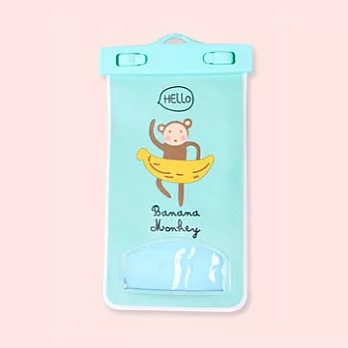 通用手機防水袋 繽紛可愛 海邊玩水衝浪玩水必備 手機專用防水袋 韓版防水套 手機套 防水套 可觸控 適用5.5吋大尺寸 綠色香蕉猴