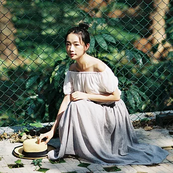 【A.Cheter】輕柔棉麻純色鬆緊帶長裙 605410025FREE灰