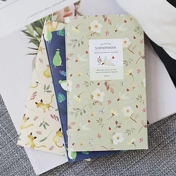 Indigo 柳林風聲長版方格眼筆記本-森林綠