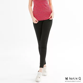 【KatieQ】基本百搭彈性窄管褲(3色)-M-XL M黑