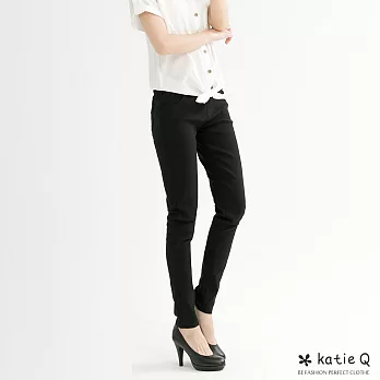 【KatieQ】鬆緊腰彈性窄管褲(3色)-M-XL　M黑