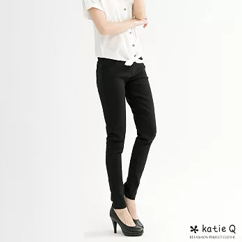 【KatieQ】鬆緊腰彈性窄管褲(3色)-M-XL M黑