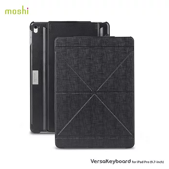 Moshi VersaKeyboard for iPad Pro (9.7") 多角度藍牙鍵盤保護套鈦黑