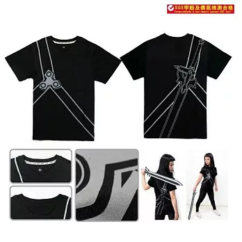 刀劍神域-潮流T-shirt(桐人服)S黑色