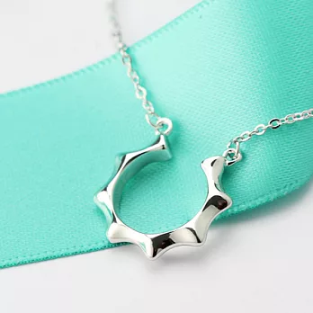 AmaZing 韓劇經典太陽符咒玫瑰金鎖骨短鍊 (2色可選) 銀白色