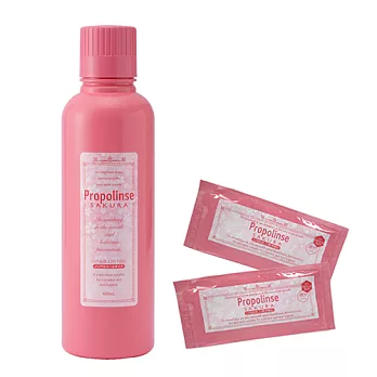【 Propolinse 】櫻花蜂膠漱口水(600ml/瓶)+隨身包(12ml*2包)