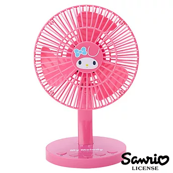 【日本進口正版】My Melody 美樂蒂 USB/電池 兩用桌上型風扇(美樂蒂)