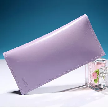 AmaZing 粉彩創意超薄軟皮基本款女生長夾 (6色任選)淺紫