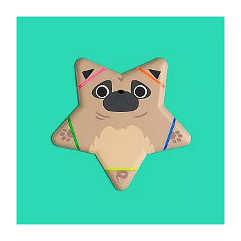 英國 Mustard 腳印螢光筆 - 巴哥狗