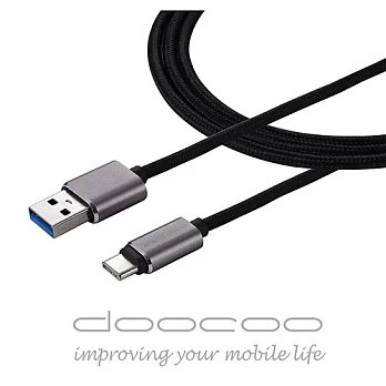 doocoo iLink IV Type-C to USB 鋁合金編織高速傳輸充電線鐵灰色