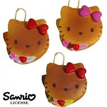 【日本進口正版】三麗鷗 Hello Kitty 鬆餅造型 捏捏樂 吊飾/擺飾 SANRIO -白奶油款