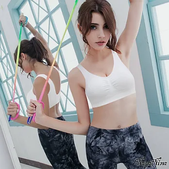 Naya Nina超彈力無縫U型美背運動無鋼圈內衣S(白色)S白色