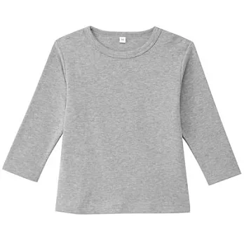 [MUJI無印良品]幼兒有機棉雙面起毛柔滑長袖T恤80灰色