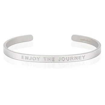 MANTRABAND Enjoy the Journey 享受人生旅程 消光銀 寬版 男款