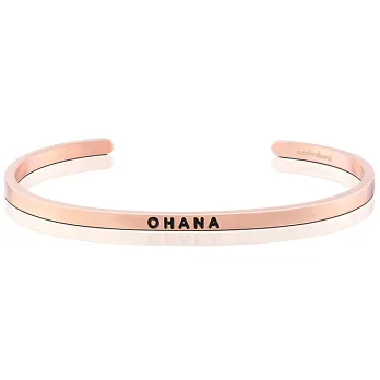 MANTRABAND OHANA 一輩子的家人與支持 玫瑰金手環 夏威夷文版