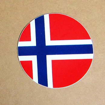 【國旗商品創意館】挪威國旗圓形抗UV、防水貼紙/Norway~