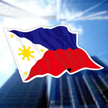 【國旗商品創意館】菲律賓國旗飄揚抗UV、防水貼紙2入/Philippines~