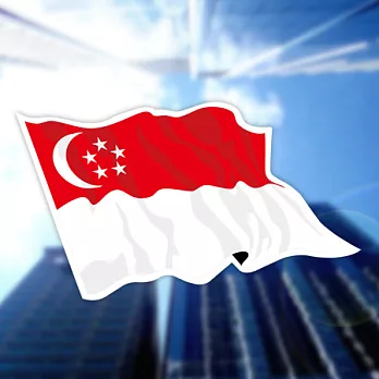 【國旗商品創意館】新加坡國旗飄揚抗UV、防水貼紙2入/Singapore~