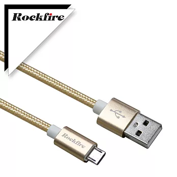 Rockfire Micro USB鋁合金編織充電傳輸線1M璀璨金