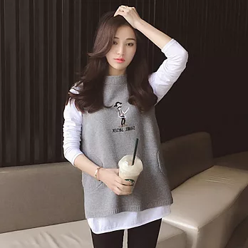 【MsMore】卡通人物刺繡背心610180010F灰