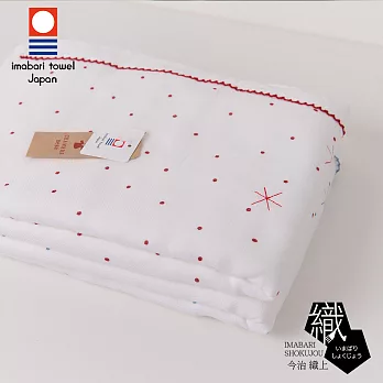 【今治織上】日本今治毛巾 今治認證 今井今治 Chambre bebe點點牛奶巾 (浴巾)紅色點點