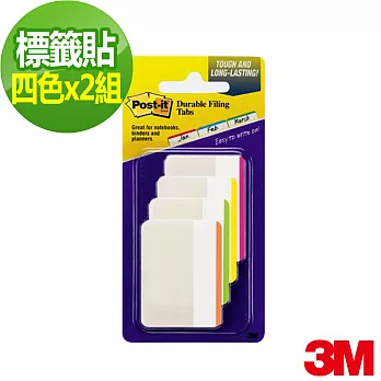 【3M】Post-it® 利貼® 可再貼686F-1BB超厚材質標籤-四色(2入組)