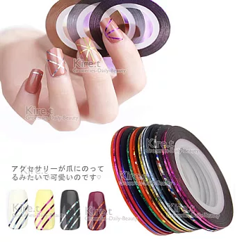 kiret 美甲線圈貼紙 18入多色隨機