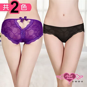 天使霓裳 內褲 眷戀花情 性感柔紗日系美臀內褲(黑/紫F)FREE紫
