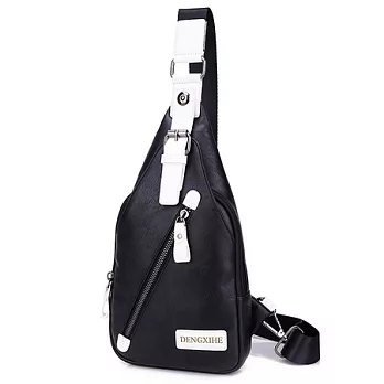 AmaZing 袋你遠行-時尚潮流單肩跨胸包 (6色任選)黑白色