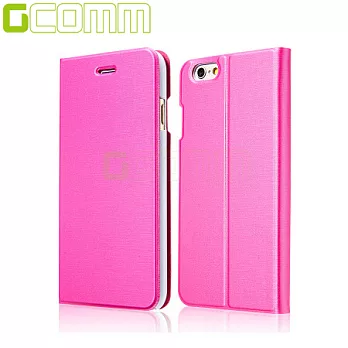 GCOMM iPhone6S/6 Plus 5.5吋 Metalic Texture 金屬質感拉絲紋超纖皮套嫩桃紅