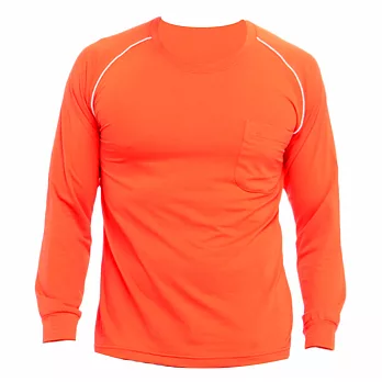 【遊遍天下】MIT男款運動休閒吸濕排汗機能圓領長衫(L038-1)M桔色