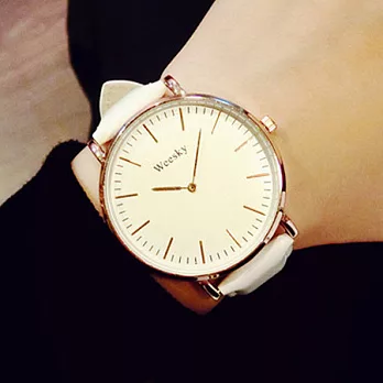 Watch-123 咖啡一號店-文青潮流時尚復古簡約手錶 (4色任選)白色