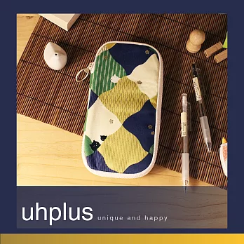 uhplus 升級長版夾心包–春日和の貓(藍綠)