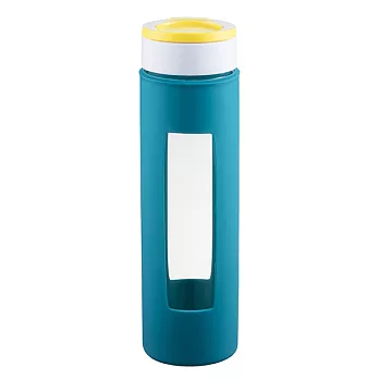 [星巴克]藍綠色矽膠玻璃水瓶