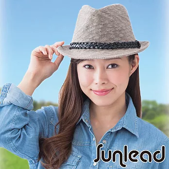 Sunlead 簡約經典款抗UV防曬透氣中折帽 (灰褐色)